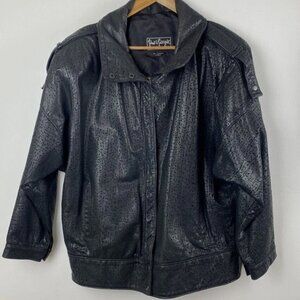 Vintage Gino Di Giorgio by Comint Men's Size Large Leather Bomber Jacket 80s 90s